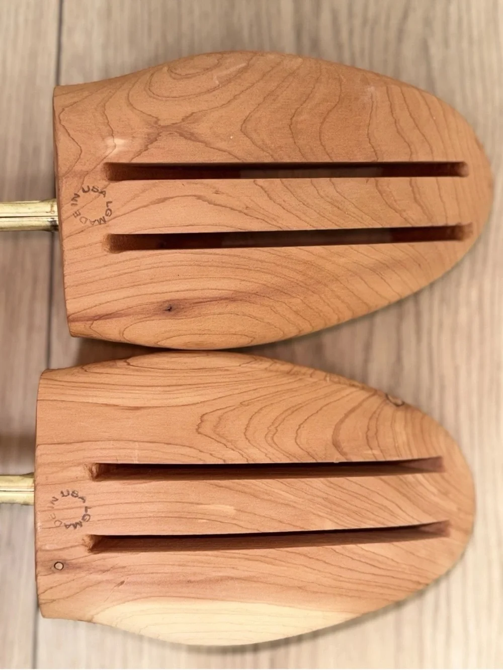 Allen Edmonds Large Aromatic Natural Wood Cedar Shoe Trees with Brass Hardware